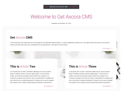 Axcora Landing Page